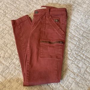 Joie salmon color skinny cargo pants